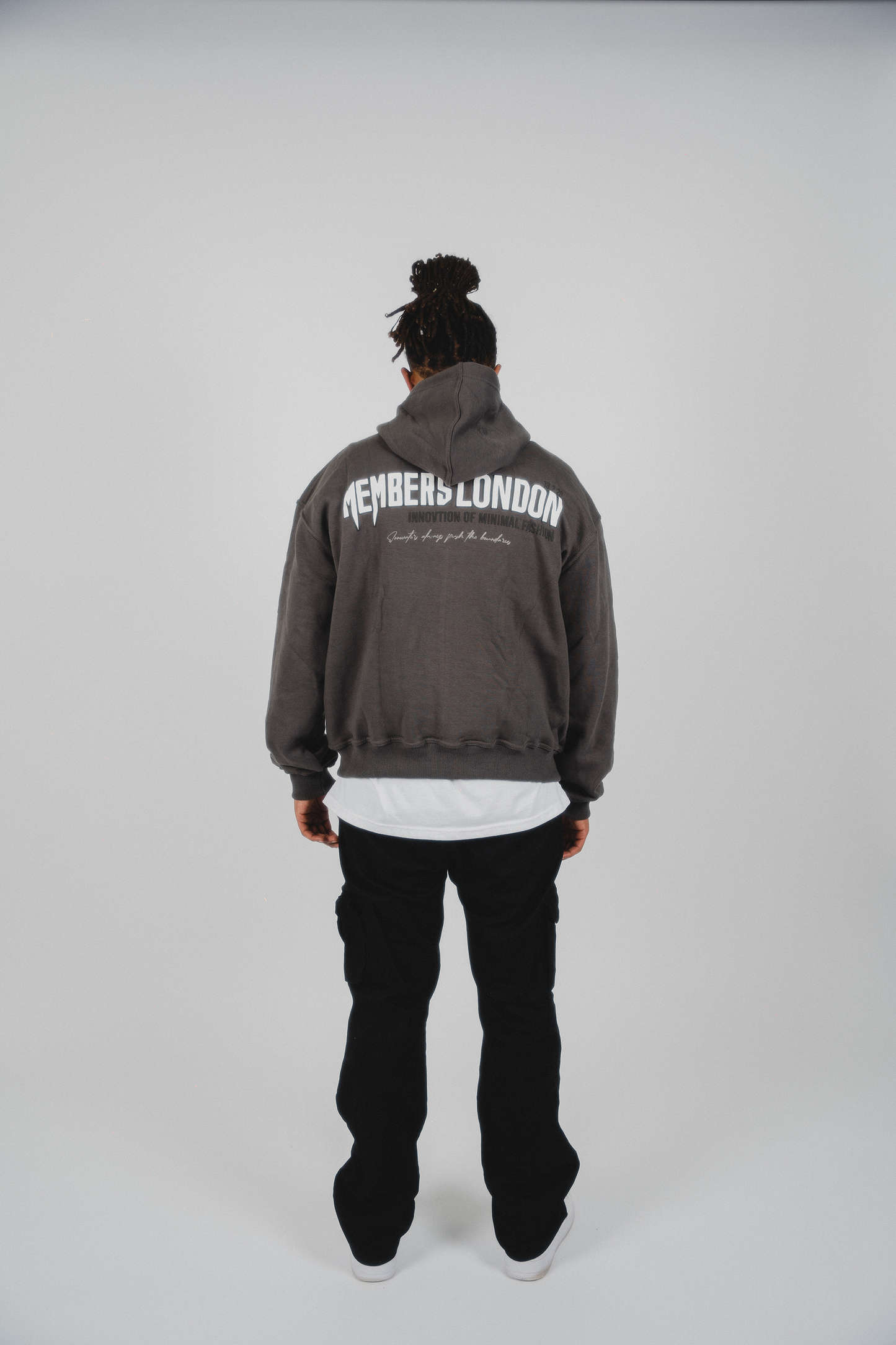 CHARCOAL GREY DOUBLE ZIPPER HOODIE